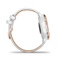 Preview: Venu® 2S Weiss/Roségold mit Schnellwechsel-Leder-Armband 18mm Weiss + Silikon-Armband