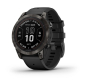 Preview: Fēnix® 7 Pro – Sapphire Solar Edition Schwarz/Carbongrau Titan DLC mit QuickFit®-Silikon-Armband