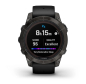 Preview: Fēnix® 7 Pro – Sapphire Solar Edition Schwarz/Carbongrau Titan DLC mit QuickFit®-Silikon-Armband