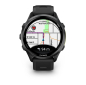 Preview: Forerunner® 970 Schwarz/Carbongrau DLC Titan mit Silikon-Wechselarmband Schwarz/Transparent