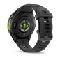 Preview: Forerunner® 970 Schwarz/Carbongrau DLC Titan mit Silikon-Wechselarmband Schwarz/Transparent