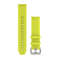 Preview: QuickFit® 22-Uhrenarmbänder Silikon Gelb mit Teilen in Titan