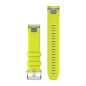 Preview: QuickFit® 22-Uhrenarmbänder Silikon Gelb mit Teilen in Titan