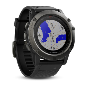 Fenix 5X Grau Saphir Grau mit schwarzem Armband