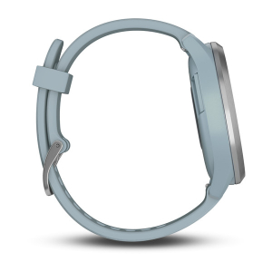 vívomove® HR Silber mit blaugrünem Silikonarmband