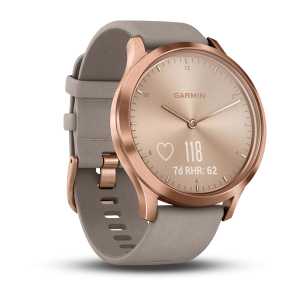 Preview: vívomove™ HR Roségold mit grauem Armband aus Velours