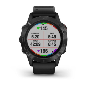 fēnix® 6 Pro Schwarz mit schwarzem Silikon Armband