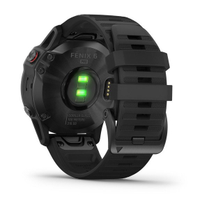 fēnix® 6 Pro Schwarz mit schwarzem Silikon Armband