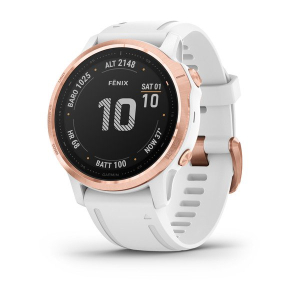 fēnix® 6S Pro Roségold/Weiss mit weissem Silikon Armband