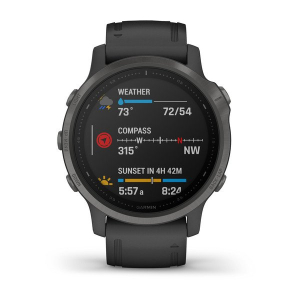fēnix® 6S Pro SAPPHIRE Schwarz mit schwarzem Silikonband