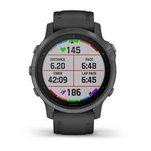fēnix® 6S Pro SAPPHIRE Schwarz mit schwarzem Silikonband