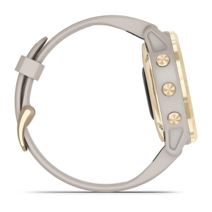 fēnix 6S Pro Solar - Weissgold mit beigefarbenem Armband