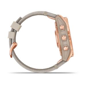 fēnix® 7S Sapphire Solar Roségoldenes Titan mit kalksteinfarbenem Lederarmband