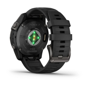 Fēnix® 7 Pro – Sapphire Solar Edition Schwarz/Carbongrau Titan DLC mit QuickFit®-Silikon-Armband