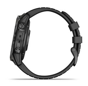 Fēnix® 7 Pro – Sapphire Solar Edition Schwarz/Carbongrau Titan DLC mit QuickFit®-Silikon-Armband