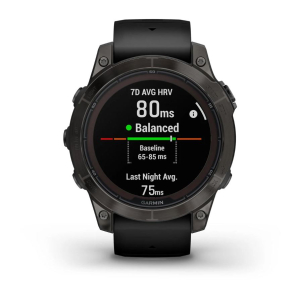 Fēnix® 7 Pro – Sapphire Solar Edition Schwarz/Carbongrau Titan DLC mit QuickFit®-Silikon-Armband
