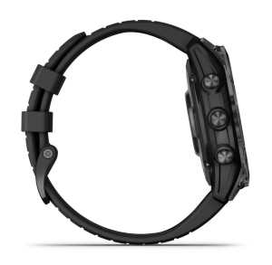 Fēnix® 7 Pro – Sapphire Solar Edition Schwarz/Carbongrau Titan DLC mit QuickFit®-Silikon-Armband