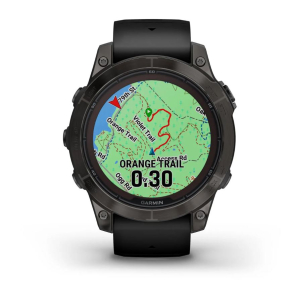 Fēnix® 7 Pro – Sapphire Solar Edition Schwarz/Carbongrau Titan DLC mit QuickFit®-Silikon-Armband