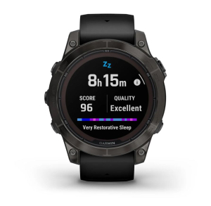 Fēnix® 7 Pro – Sapphire Solar Edition Schwarz/Carbongrau Titan DLC mit QuickFit®-Silikon-Armband