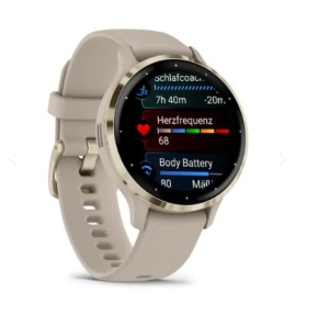 Preview: Venu® 3S French Gray/Softgold mit Schnellwechsel-Silikon-Armband