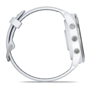 Forerunner® 965 Steinweiss/Titanium Titan mit Silikon-Wechselarmband Steinweiss/Hellgrau