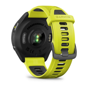 Forerunner® 965 Schwarz/Carbongrau DLC Titan mit Silikon-Wechselarmband Zitronengelb/Schwarz