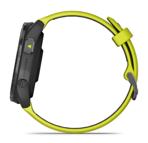 Forerunner® 965 Schwarz/Carbongrau DLC Titan mit Silikon-Wechselarmband Zitronengelb/Schwarz