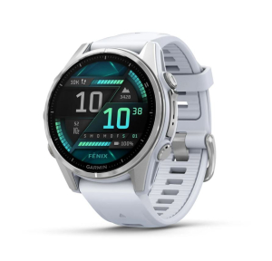 fēnix® 8 – 43 mm, AMOLED - Steinweiss/Silber