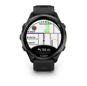 Preview: Forerunner® 970 Schwarz/Carbongrau DLC Titan mit Silikon-Wechselarmband Schwarz/Transparent