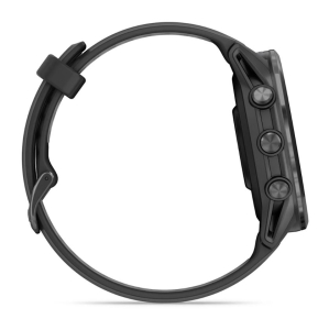 Forerunner® 970 Schwarz/Carbongrau DLC Titan mit Silikon-Wechselarmband Schwarz/Transparent
