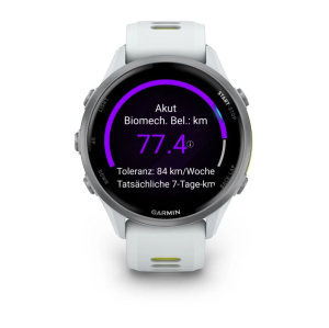Preview: Forerunner® 970 Steinweiss/Titanium Titan mit Silikon-Wechselarmband 22 mm Steinweiss/Transparent Amp Yellow