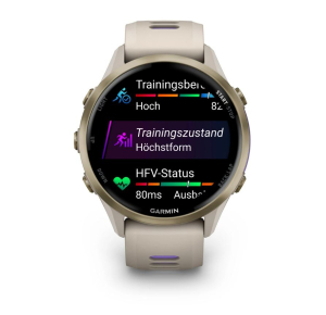 Forerunner® 970 Gray/Softgold Titan mit Silikon-Wechselarmband 22 mm French Gray/Transparent Indigo