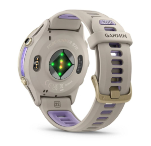 Forerunner® 970 Gray/Softgold Titan mit Silikon-Wechselarmband 22 mm French Gray/Transparent Indigo