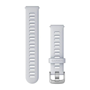 Schnellwechsel-Armband Silikon Weissgrau mit silbernen Teilen (18mm)