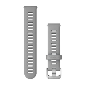 Schnellwechsel-Armband Silikon Grau mit silbernen Teilen (18mm)