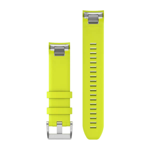 QuickFit® 22-Uhrenarmbänder Silikon Gelb mit Teilen in Titan
