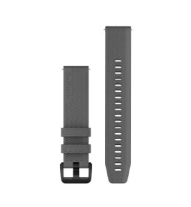 Silikonarmband Schiefergrau/Schwarz mit Teilen aus schwarzem Edelstahl (20mm)