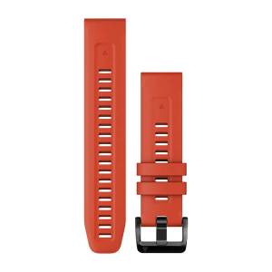 QuickFit Silikon Armband Rot mit Teilen in Schwarz 22mm