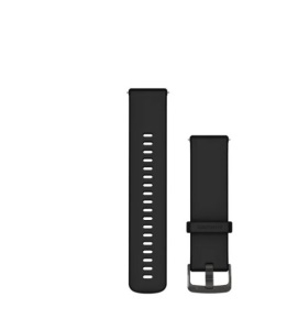 Schnellwechsel-Armband Silikon Schwarz mit schieferfarbenen Teilen