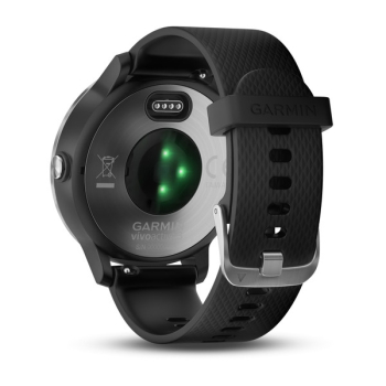 vívoactive® 3 Schwarzes Silikonarmband, Edelstahl
