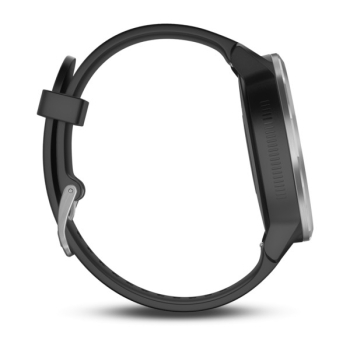 vívoactive® 3 Schwarzes Silikonarmband, Edelstahl