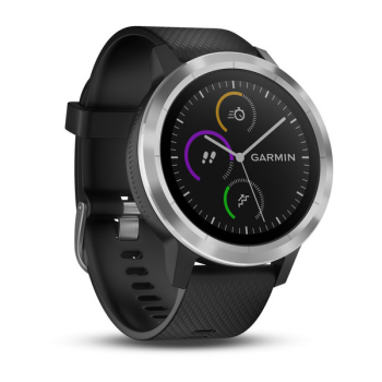 vívoactive® 3 Schwarzes Silikonarmband, Edelstahl
