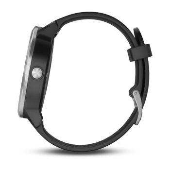 vívoactive® 3 Schwarzes Silikonarmband, Edelstahl