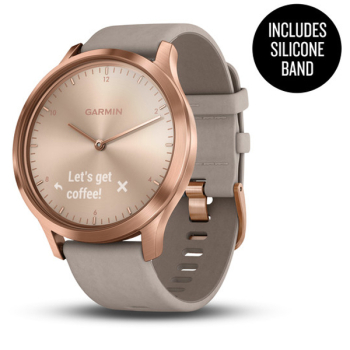 vívomove™ HR Roségold mit grauem Armband aus Velours
