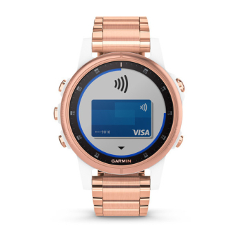 fēnix® 5S Plus Saphir, Weiss mit roségoldenem Metallarmband