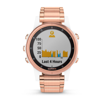 fēnix® 5S Plus Saphir, Weiss mit roségoldenem Metallarmband