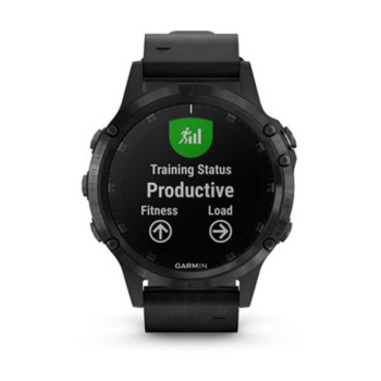 fēnix® 5 Plus Saphir, Schwarz mit schwarzem Lederarmband