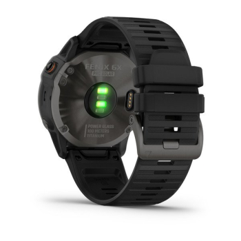 fēnix® 6X Pro Schwarz mit schwarzem Silikon Armband