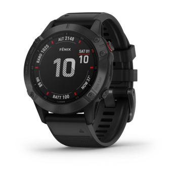 fēnix® 6 Pro Schwarz mit schwarzem Silikon Armband