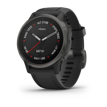 fēnix® 6S Pro SAPPHIRE Schwarz mit schwarzem Silikonband